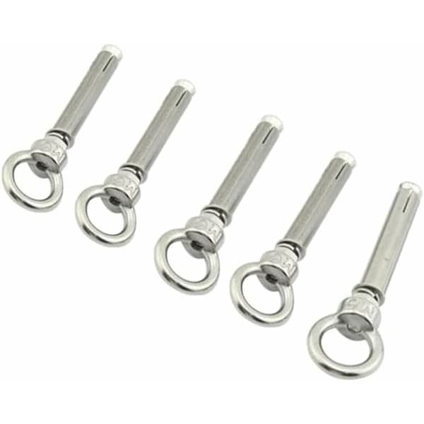5-pack M8x60mm expanderögleskruvar med rostfria öglebultar
