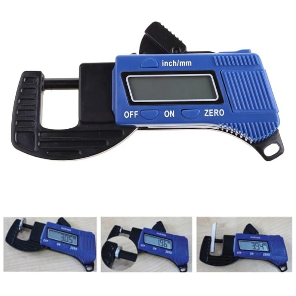 Elektronisk digital LCD 0-12,7 mm tjockleksskala kolfibermikrometer mätare instrument tillbehör