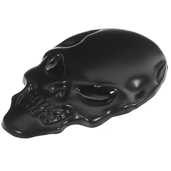 Skull Metal Sticker Bat Bil Logo Badge Emblem Dekal (Sort)