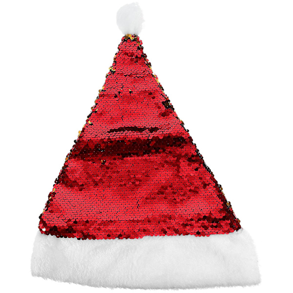 Guld Sequin Santa Reversible Sequin Santa Hat Fashionable Hovedbånd Ornament Feriefest Fest Favor (36x28cm, Guld)
