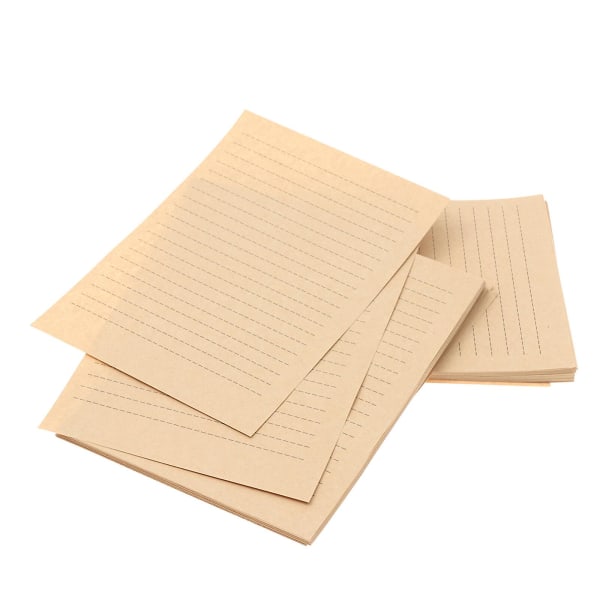 100 ark med A5 vintage linjerat kraftbrevpapper, vintage skrivpapper (som visas på bilden)