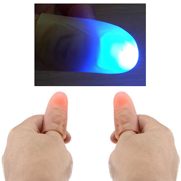 Stunt tommelfingerlys tommelfinger spids legetøj super lyse blinkende fingerlys (farve tilfældig som vist på billedet)