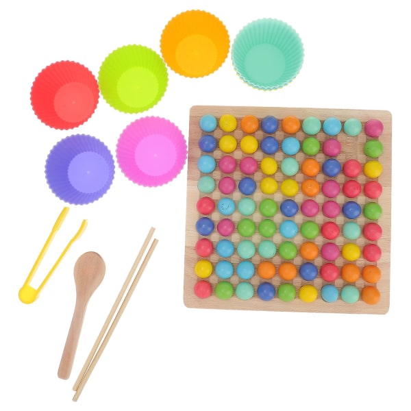 1 set leksaker med träpärlor, fokusträningsleksaker, pedagogiska leksaker för barn (20X20CM, färg)