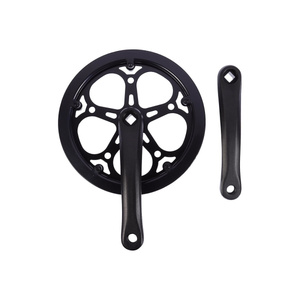 1 sæt enkelt-ring cykelkranksæt sort enkelt kædehjuls cykeltilbehør (30X22.5CM, sort)