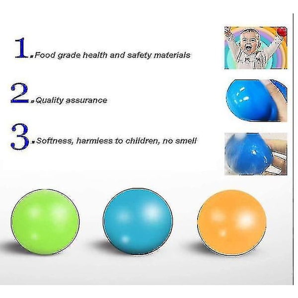 Glow In The Dark Takbollar, klibbig boll 4 st