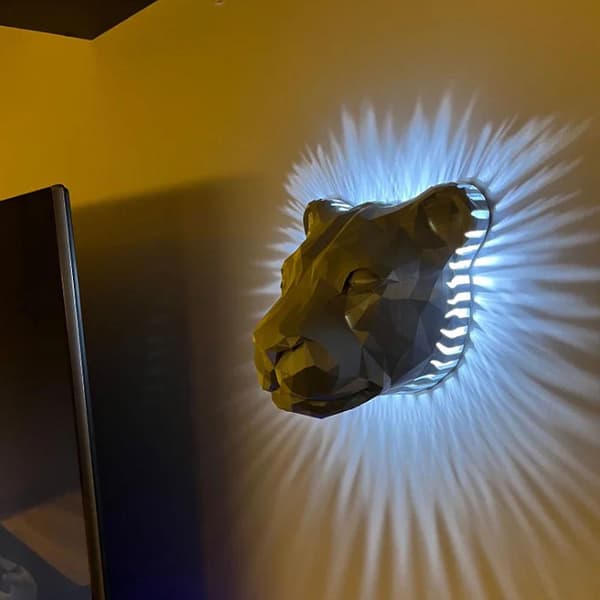 LED nattlys veggbelysning kunstdekorasjon (grå)