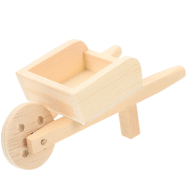 Modell av trillebår i mikrolandskap, modell av trillebår for landskapsarbeid på gård (12,00X5,50X5,10CM, som vist på bildet)