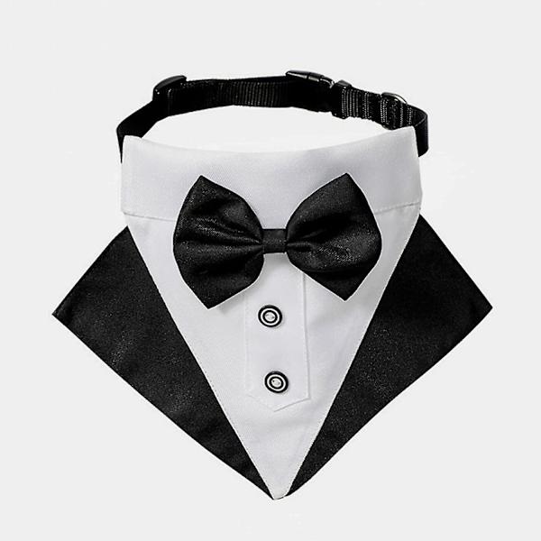 Virallinen koiran smokki, 2 osaa hääkoiran bandana-kaulus, bandana-koirat, säädettävä koiran smokkikaulus pienille, keskisuurille ja suurille pennuille (s 10,6 tuumaa 15,7