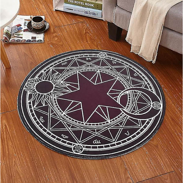 Anime Sakura Magic Array Matta（100cm，Svart vit）