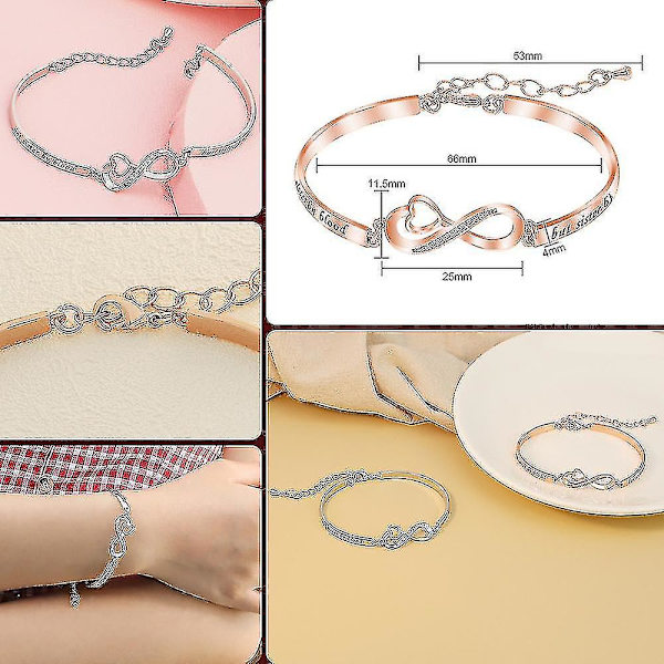 Inte systrar av blod men systrar av hjärta Julklapp Fashion Bra（Rose Gold）