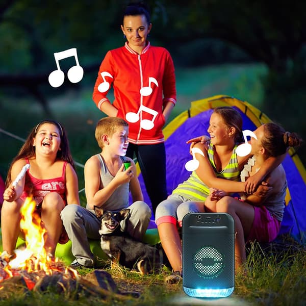 Bluetooth-högtalare version 5.0, Home Mini Bluetooth-högtalare med mikrofon, bärbart utomhuskort, bashögtalare (svart)