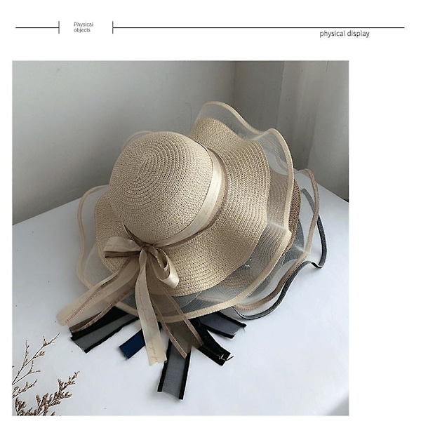 Solhatt, skydda din hud, håll dig sval och bekväm med stil Elegant solhatt och sofistikerad vacker solhatt för alla tillfällen (Beige)