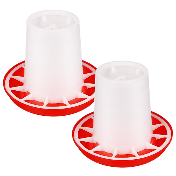 2-pack bärbar fjäderfä matare kyckling, anka, gås matlåda och dricksverktyg (19X16CM, röd)
