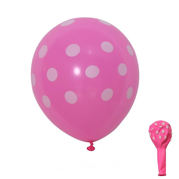 Stora latexballonger, prickballonger i olika färger, perfekta för dekoration av födelsedagsfester, julfester och festtillbehör (rosa, vit)