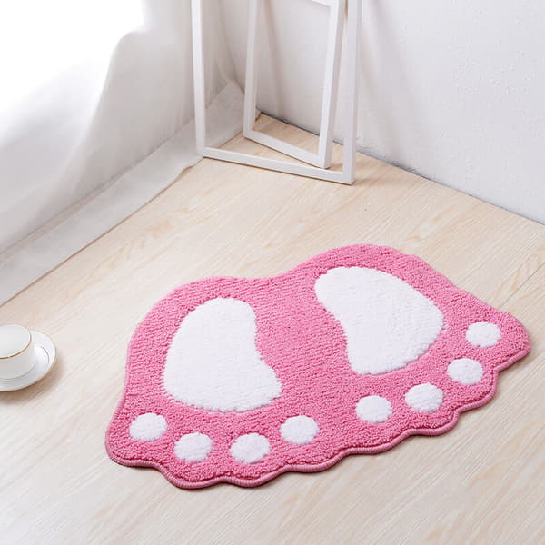 Storfotad absorberande halkfri badmatta, polyester, rosa, 40 x 60cm