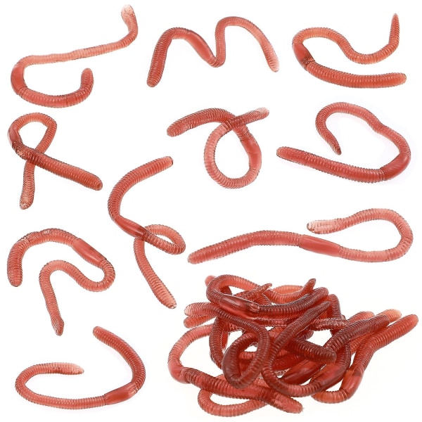 10-pack med simulerade daggmaskprankleksaker, artificiell daggmasksimuleringsleksaksmodell (17,5X0,7cm, brun)