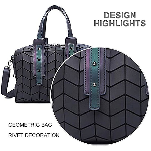 Kvinnors geometriska lysande plånböcker och handväskor Holografisk handväska Messenger Bag Axelväska Koppling för flickor