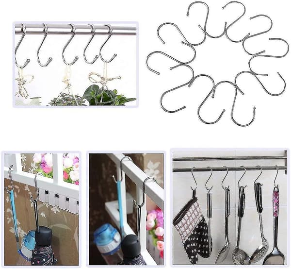 S-krokar Stort Pack Med 159 Cm Silver S-krokar Rostfritt Stål (silver)