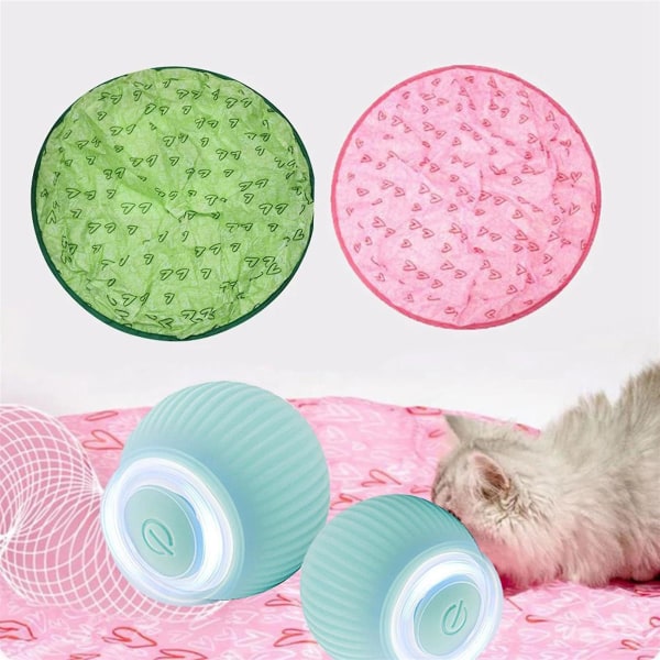 Katt leksaker magisk boll jakt lock självavslappnande gömma lock simulera interaktiv jakt katt leksaker（Grön med boll）