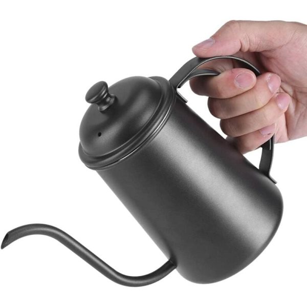 1 st Kaffe Tekanna Kaffe Tekanna med Hals Häll Rostfritt Stål Vattenkokare Kaffe Vattenkokare För Hem Bar 5 Färger 650ML (Slumpmässig Färg)