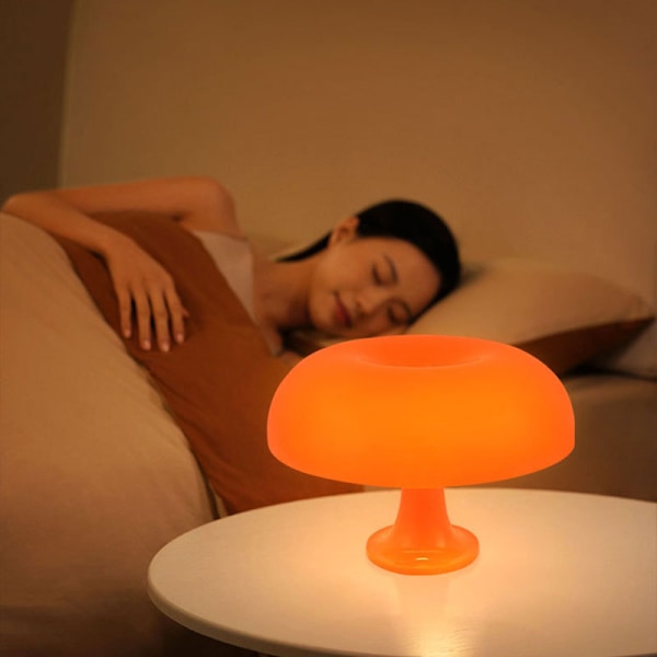 LED Svampformad Bordlampa Lämplig för Hotell Sovrum Sängbord Vardagsrum Dekorativ Lampa Orange