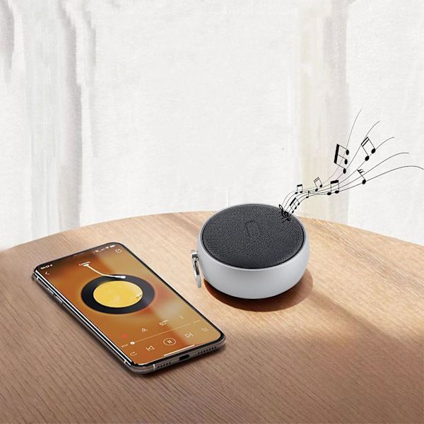 Bluetooth-högtalare, Mini Metal Small Steel, Trådlös kortinsättning, Ljud, Metallutseende, Dubbel vibrerande film, Slät form 20240727（Silver）