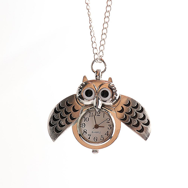 Vintage Smart Owl Vedhæng Halskæde Lommeur Gave