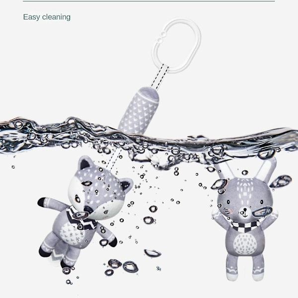 Hängande skallerleksak, 3 månader & 12 månader Baby Newborn Toys, Baby Newborn Fyllda djur Skaller, Rocker Mjuka plyschhänder, Julgåva (Teddy Bear)