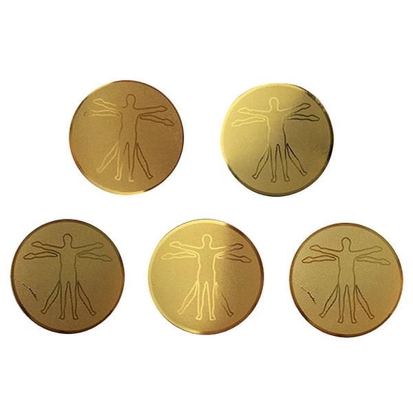 5 stykker 1 sett med klistremerker for beskyttelse mot elektromagnetiske felter, anti-strålingsklistremerker, mobiltelefonklistremerker gull (2,6X2,6X0,2cm, gull)