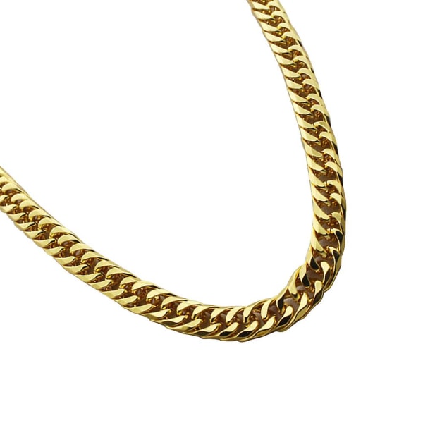 Fasjonabelt enkelt imitert gullkjede for menn tykk personlig halsdekorasjon 60 cm (gull) (60.00X1.20X0.50CM, gull)