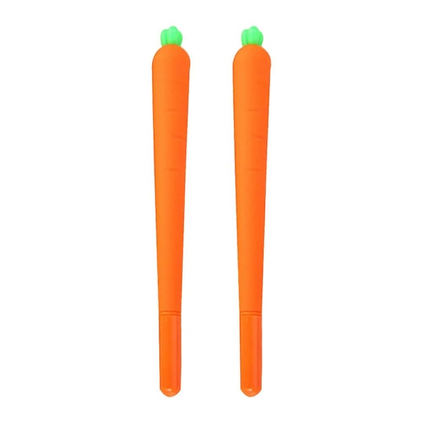 2 kpl porkkanageelimustekyniä, söpöjä silikonikuulakärkikyniä opiskelijoille (15,2X2cm, oranssi)