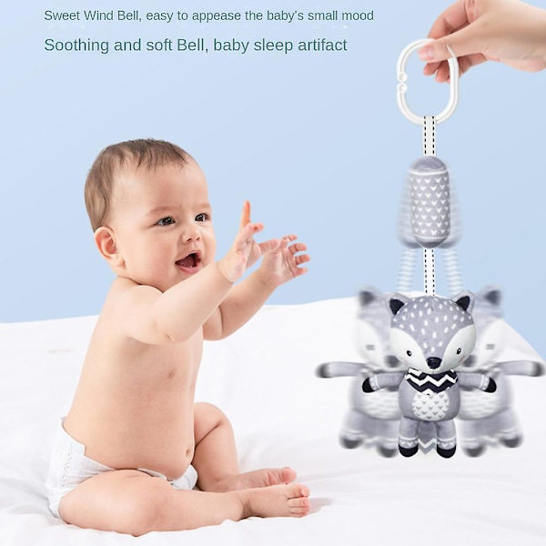 Hängande skallerleksak, 3 månader & 12 månader Baby Newborn Toys, Baby Newborn Fyllda djur Skaller, Rocker Mjuka plyschhänder, Julgåva (Teddy Bear)