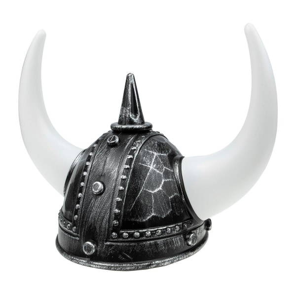 Dekorert hornhjelm Viking-stil hodeplagg maskerade voksenkostyme (30X26 cm, assorterte farger 2)