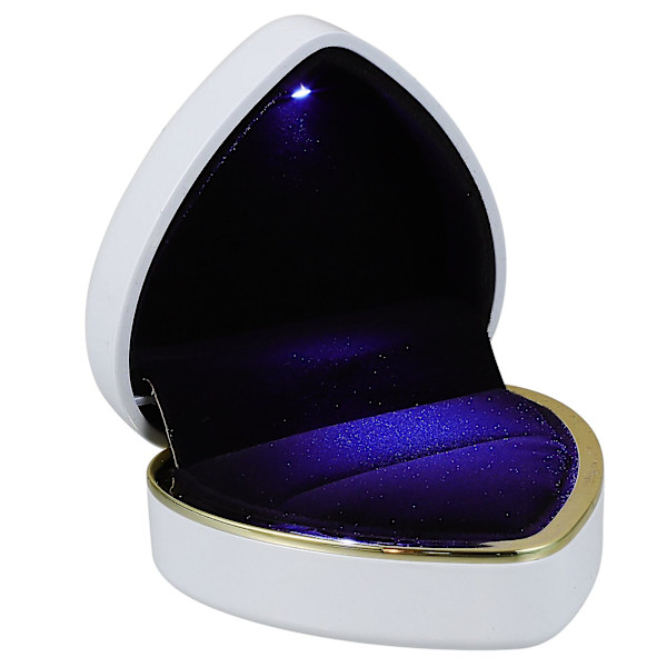 Hjerteformet ring, kvinders vielsesring æske, forlovelsesring æske, lysfarvet ring æske, rød ring æske, hjerteformet æske (7.10X6.50X4.50CM, hvid)