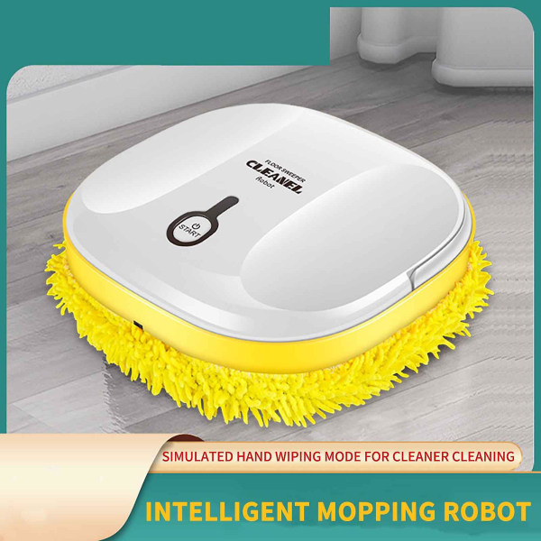 Lazy Home Intelligent Golvmoppning Robot Imitation Hand Wipe Rengöringsmaskin kan användas för både torra och våta ändamål (Vit)