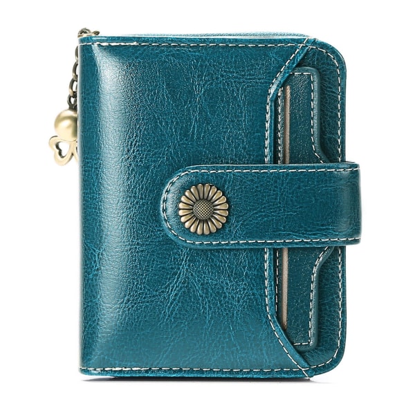 Lommebok for kvinner i ekte skinn Kort student multifunksjonell mini-lommebok for kvinner. Førerkortlommebok, Rask levering（Blå）