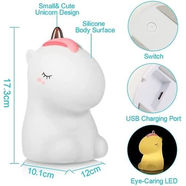 Silikon Chip Natlamper, 7-farvede Natlamper Touch Natlamper Usb