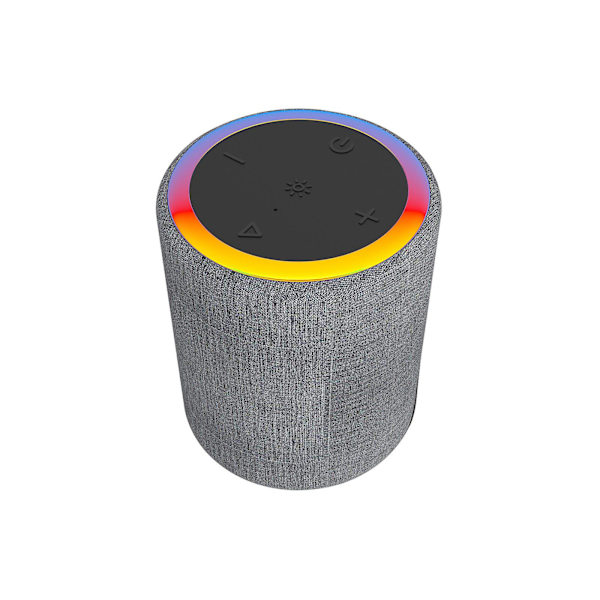 Rund 5.1 Trådlös Bluetooth-högtalare Bas Med Färgade Ljus, Blixt, Färgglada Utomhus Pluggbara Couplets FM Med Snöre（Grå）