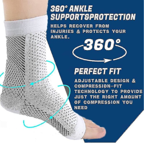 Soothe Socks Neuropati Kompression Ankel Fotvalvsstöd Skydd Smärtlindrande Strumpor! (L XL, Svart)