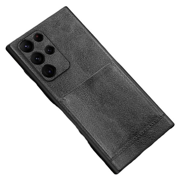 Kompatibel med Samsung S23 Ultra-fodral, skyddande fodral, högkvalitativt material, heltäckande stilren design, idealisk för modemedvetna (svart)