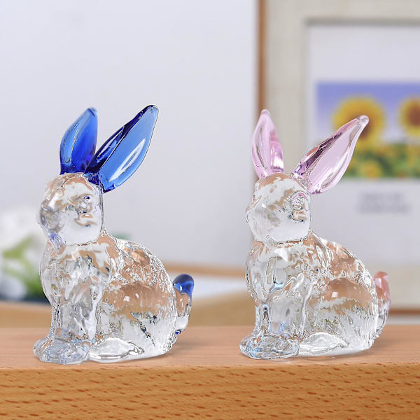 Glass Bunny Figurine Glass Bunny Statue Glass Rabbit Statue Figurine Crystal Rabbit Statue Micro Tiny Rabbit Animal 2pcs