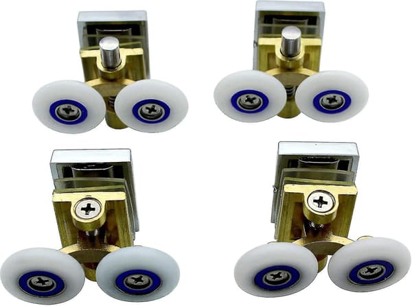 4-pack duschdörrrullar - Duschrullar - Skjutreglage - Mässingsstödsarm