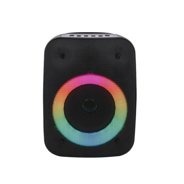 Bluetooth-högtalare stereo, trådlös bärbar högtalare med lampor, subwoofer för utomhusfester (svart)