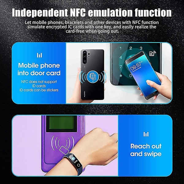 Nfc Rfid-kortkopieringslæser-skriver, nfc Smart Card Reader Writer Rfid Copier, engelsk version Icopy X100 Nfc Id Ic-læser（sort）