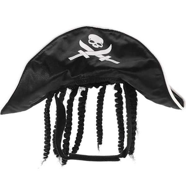 Eksklusiv piratdesign hat kæledyr dekoration kostume Halloween fest sort (28X6XCM, sort)