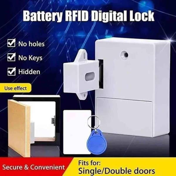 Usynlig digital lås | DIY Smartlock uden borede huller, JXLGV（sort）