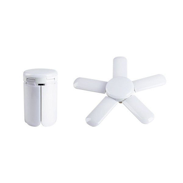 Fällbar LED-garagelampa E26/E27 gänga, 80W 8000LM, 186/216 pärlor, justerbara paneler, superljus (vit)