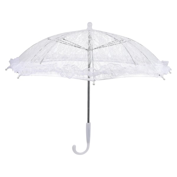 1 retropitsinen sateenvarjo lavaesitys rekvisiitta häät morsiamen sateenvarjo (50X50X41CM, valkoinen)