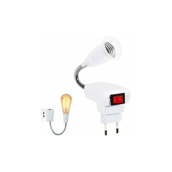 E27-uttag med trådlös strömbrytare, 360 graders dimbar dörr LED-lampa för kontor, sovrum, kök, vägglampa, sänglampa (utan glödlampa)