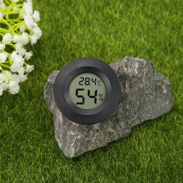 2-pack Mini Kylskåp Frys Hygrometer Termometer, Elektronisk Hygrometer, Inbyggd Rumstermometer, Temperatur Fuktighetsdetektor Svart